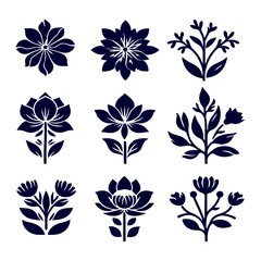 Creative Botanical set with flowers Design.