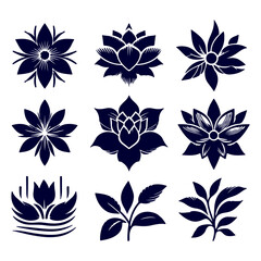 Obraz premium Creative Botanical set with flowers Design.