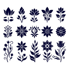 Fototapeta premium Creative Botanical set with flowers Design.