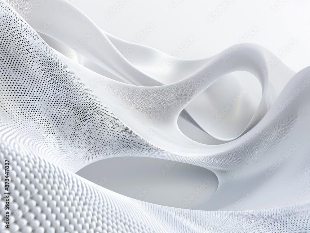 Aufkleber the image is a white and gray abstract piece with a lot of dots and lines. the dots are scattered al