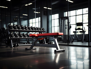 Fototapeta premium gym&nbsp;equipment, Workout on Gym Photo, Body Building, Fitness club, health and lifestyle, weight loss in gym, gym training, exercising in gym, sports Person running on treadmill in fitness club