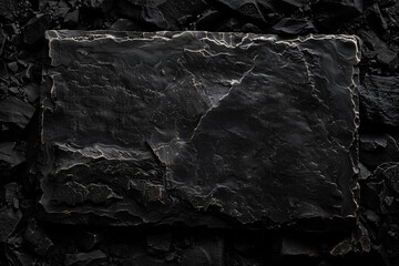 Black Slate Stone Border Copy Space