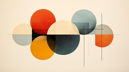 Minimalist Geometric Art with Primary Colors
