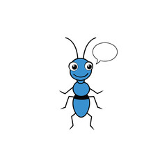 Fototapeta premium Flat Modern icon of Ant speaks vector Illustration 