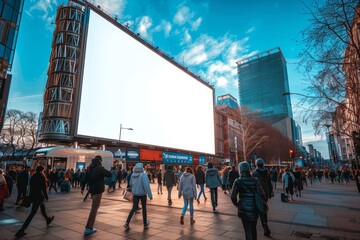 blank white advertisement stand