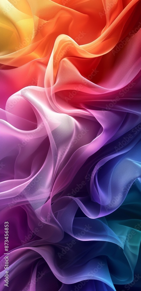 Poster abstract colorful background with smooth curves and gradient hues
