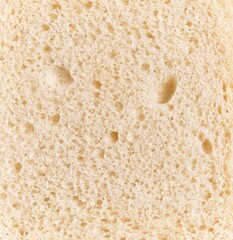 Close-up shot of a soft, porous white bread texture emphasizing its airy and fluffy qualities.