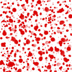 Red blobs Random red dots on white background 