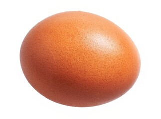 A solitary brown chicken egg centered on a clean white background, symbolizing simplicity and nutrition.