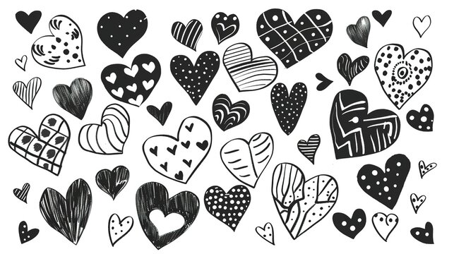 Eclectic Heart Patterns: A Creative Array for Love-Themed Designs and Projects