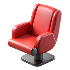 Fototapeta premium Red chair 3d icon illustration for cinema theme design