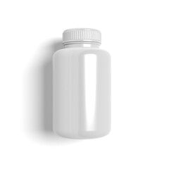 Pill bottle isolated on white background. Mockup. Blank. 3d illustration.