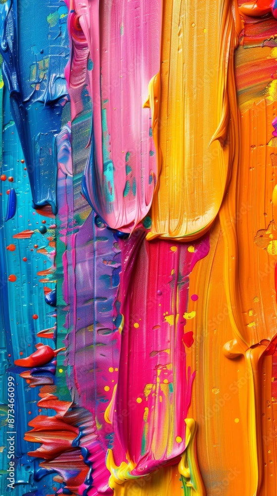 Poster vibrant multicolored abstract background with colorful paint strokes