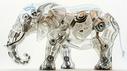 Elephant with Futuristic Robotic Enhancements
