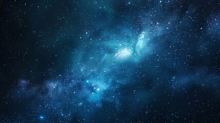 An awe-inspiring view of the universe with stars, featuring vibrant and deep blue colors, creating a mesmerizing backdrop.