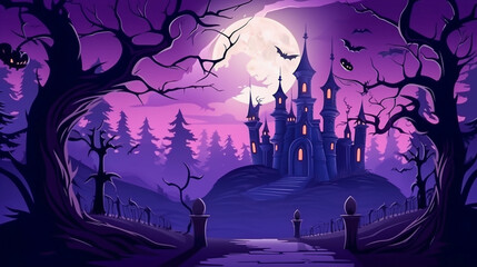 Spooky Halloween Dark Scene Background HD