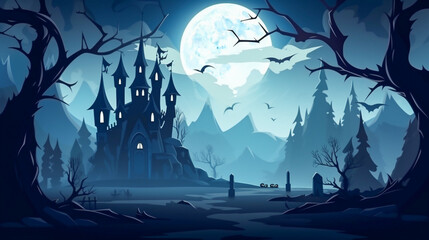 Spooky Halloween Dark Scene Background HD