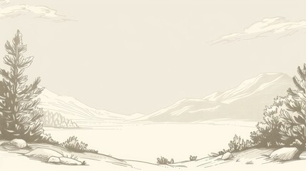 Serene Landscape with Mountains and a Tranquil Lake