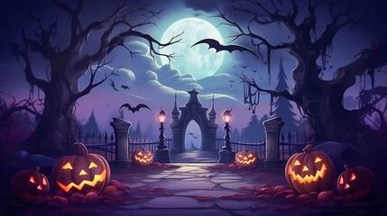 Spooky Halloween Dark Scene Background HD