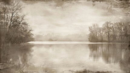 Fototapeta premium Serene Lake in a Vintage Setting