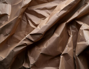 Obraz premium brown kraft paper with wrinkled texture 