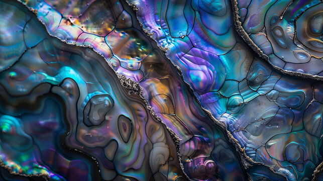vibrant abstract background from stylish abalone shell with spiral.