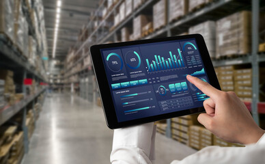 Business data dashboard provide business intelligence analytic for marketing strategy planning...