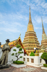 Fototapeta premium Beautiful Wat Pho Temple of Reclining Buddha in Bangkok, Thailand