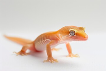 Obraz premium the beside view Ensatina, left side view, white copy space on right, isolated on white background