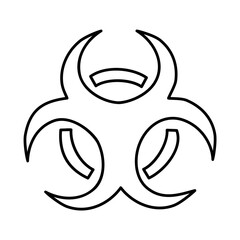 Doodle hazard icon or logo, hand drawn with thin black line. Png clipart isolated on transparent background