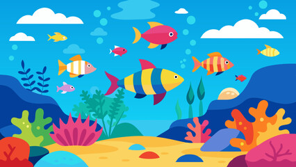 coral reef with fishes