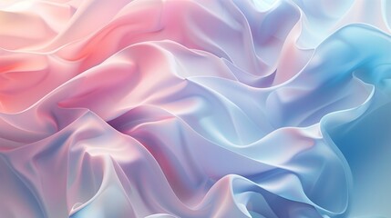 Fototapeta premium Abstract 3d wavy smooth background. Multicolor pastel colour palette. Aesthetic concept. Generative AI