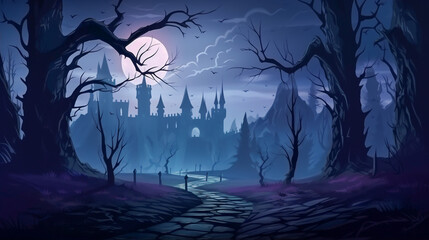 Dark Scene Halloween Ghost With Scary Background