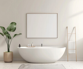 Frame mockup, ISO A paper size. Living room wall poster mockup. Interior mockup with house background. Modern interior design. 3D render