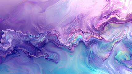 Fototapeta premium abstract ai generated background illustration of a colored floating liquid in violet and turquoise pastel colors