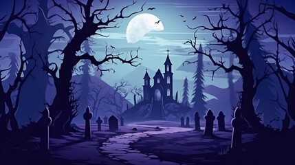 Dark Scene Halloween Ghost With Scary Background