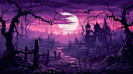 Dark Scene Halloween Ghost With Scary Background