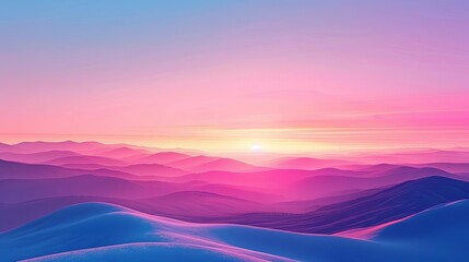 Abstract background with vibrant gradient colors of a sunset over mountains