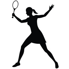 a female tennis player, an isolated white background,  