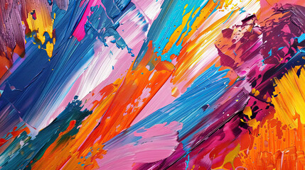 Multicolored Texture Painting, Abstract Art Background, Oil on Canvas, Rough Brushstrokes of Paint, Vibrant Artistic Expression, Colorful Visual Composition, Creative Art Piece, Textured Artwork