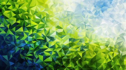 Abstract Geometric Pattern in Blue, Green, and White