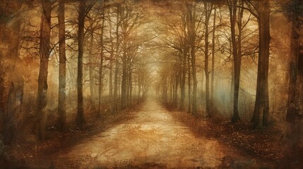 Mysterious Path Through a Foggy Forest