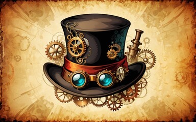 Steampunk Top Hat with Gears