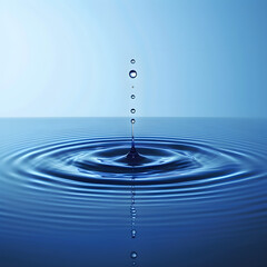 A single water droplet creates a symphony of ripples and splashes, capturing the essence of nature's beauty.