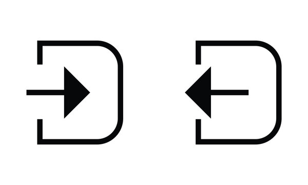 sign in and sign out app vector symbol logout and login, arrow and door icon exit and entry arrow Login account icon - Enter symbol, log in icon button on white background in eps 10.