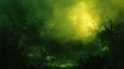 Fototapeta premium Enchanted Forest with Sunlight Filtering Through the Canopies