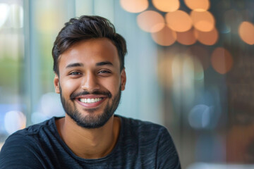 Obraz premium Indian handsome man smiling, Software Developer 