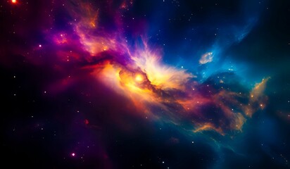 Fototapeta premium Colorful galaxy background showing the depth of space