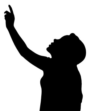 recommend clip art: Isolated Girl Child Gesture Pointing Upwards