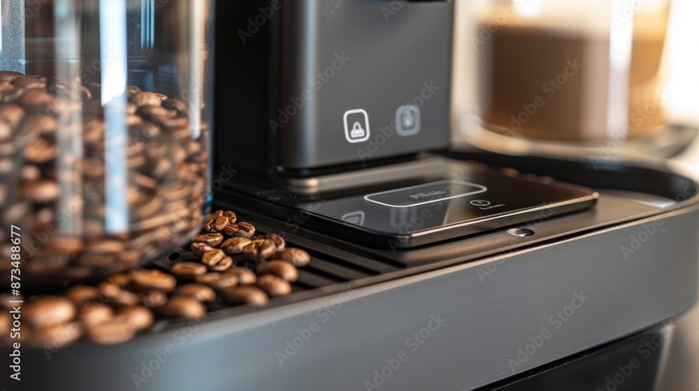 Poster a closeup of the tare button on a coffee scale is captured in the fourth photo showcasing its conven